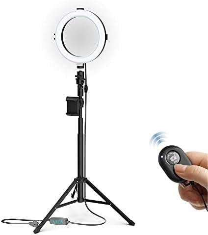 Bower 8" Selfie Ring Light Studio with Adjustable Tripod and Phone Holder – Professional Photo and Video Lighting Kit for Vlogging, Streaming, and Social Media Content Creation