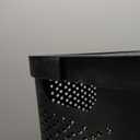 Mind Reader Slim Laundry Hamper with Lid, 60L Clothes Basket, Ventilated Plastic, Black
