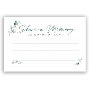CLEVER SIGNS 50 Pcs Share a Memory Card, 4" x 6" - for Celebration of Life Birthday Anniversary Memorial Funeral Graduation Bridal Shower Game CLEVER SIGNS 50 Pcs Share a Memory Card, 4" x 6" - for Celebration of Life Birthday Anniversary Memorial Funeral Graduation Bridal Shower Game