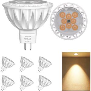 MR16 LED Bulb Light Bulbs 3W (35W Halogen Equivalent) 2700K GU5.3 Base 12V Spotlight 300Lm for Landscape Recessed Track Lighting Ceiling Indoor Outdoor - 6 Pack (Warm White)