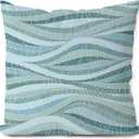 Light Blue Pillow Cover 18x18 - Boho Modern Abstract Geometric Pillow Cover,Aqua Decorative Throw Pillow Cover,Aqua Throw Decorative Pillowcase for Couch Home Living Room Decor