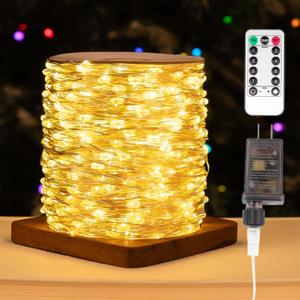 Fairy Lights Plug in,660FT 2000LEDs Waterproof Led String Lights,8 Modes Remote Twinkle Light for Outdoor Indoor Christmas Wedding Birthday Garden Party Decorations,Silver Wire,Warm White
