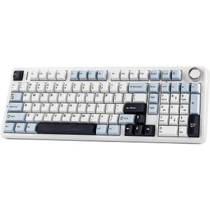 EPOMAKER X Aula F99 PRO Wireless Gaming Keyboard with 8000mAh Battery, Hot Swappable Creamy Keyboard, 2.4GHz/Type-C/BT5.0, NKRO, RGB Backlit for Win/Mac/Gaming (Blue&White)