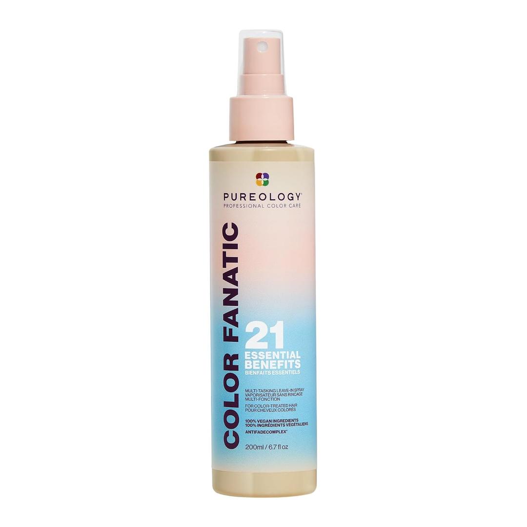 Pureology Color Fanatic Multi-Tasking Leave-In Spray - Detangling & Frizz Control, 21 Benefits for All Hair Types, Heat Protection, Infused with Coconut & Camellia Oils, Color Safe, Vegan
