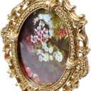 Bitray Vintage Oval Photo Frame, 8-Inch X 6-Inch, Elegant Antique Golden for Wall Hanging or Tabletop Display, Home Decor