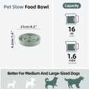 Havniva Ceramic 1.6 Cup Slow Feeder Dog Bowl for Medium and Large Breed, 8.2inch Puzzle Dog Food Dish, Anti-Gulping, Stop Bloat, Preventing Choking (Single Bowl-Light Green)
