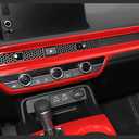 Car Accessories Fit for Honda Civic 11th Gen 2022 2023 2024 2025 2026 Sedan Hatchback LX EX EX-L Sport Touring Inner Dashboard Center Console AC Air Vent Outlet Cover Trim (Red) ABS 2 PCS