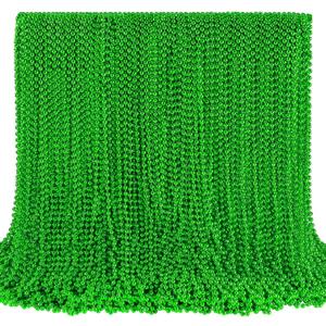 SHAOQINLIN 144 PCS St. Patrick's Day Bead Necklaces, Green Mardi Gras Christmas Beads, 33'' Green Party Beads for St. Patricks Day, Mardi Gras, Christmas, Carnival Party Favors