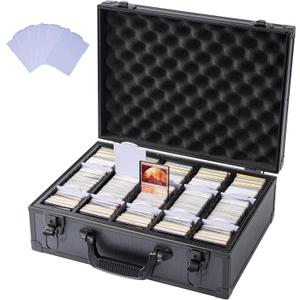Trading Card Storage Box,Holds 3750 Trading Card,Baseball Cards Storage Box with 12 Dividers,Card Box for Sport Cards/Game Cards(Only for Standard cards)