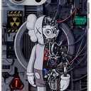 Cool Anime Black for Boys Case for iPhone 13/14 Phone Case with Trendy Robot Cartoon Design, Street Artworkn IMD Laser Shockproof Silicone Protective Cell Back Cover