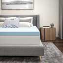Flash Furniture Capri Comfortable Sleep 3 inch Cool Gel Memory Foam Mattress Topper - Queen Blue 