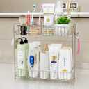 YQh 2-Tier Bathroom Storage Organizer Rack, Stainless Steel Shower Caddy, Counter and Vanity Shelf