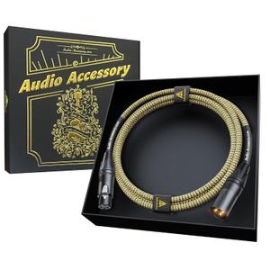 Gold Series Star Quad XLR Cables 6.6ft, Neutrik Connectors, 19AWG Microphone Cable, Kevlar-Reinforced Nylon Braided Handmade Mic Cable, 100% Coverage OFC Braid and Al-Foil Shielding