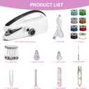 Mini Handheld Sewing Machine for Beginners, Easy to Use, Fast Stitching Perfect for Clothes, Fabrics, and Quick Home Repairs for Mom Birthday Valentine's Day and Christmas (Black)