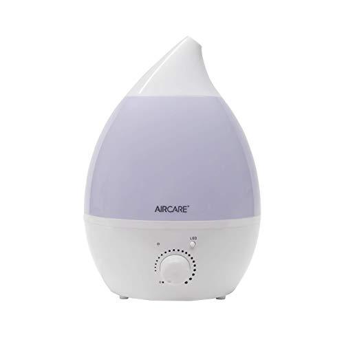 AIRCARE Aurora Ultrasonic Cool Mist Humidifier, Whisper-Quiet between 8-24 hours, Seven Color LED Night Light, Essential Oil Tray and Automatic Shut-Off for Baby, Nursery or Bedroom (White, 1 gal)