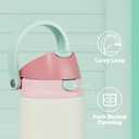 24 oz Insulated Water Bottle with Straw: Meoky Stainless Steel Metal Water Bottle with 2-in-1 Lid - Leak Proof, Cold for 24 Hours, Fits in Car Cup Holder, BPA-Free for Travel Sports Gym, Cream