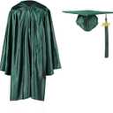 Shiny Kindergarten Graduation Cap and Gown Set (36, Forest Green)