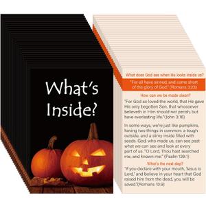 200 Pcs Halloween Gospel Tract Card Bible Verses Pumpkin Salvation Prayer Cards Religious Tracts Christian Gifts for Church Events Bible Study Supplies(What's Inside)