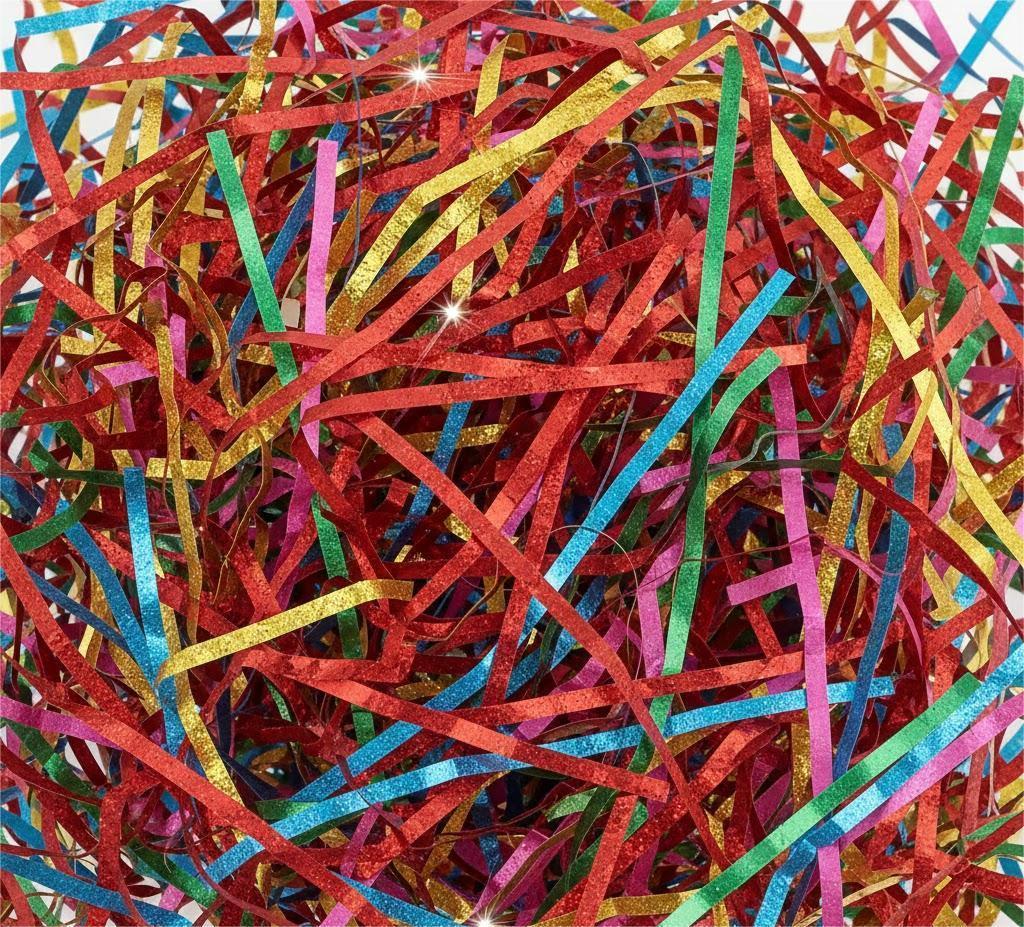 Metallic Shred Gift Basket Filler – Shiny Foil Paper Shred for Gift Bags Boxes Party Favors Crafts and Event Decorations