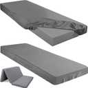 Breling Fitted Sheet (Sheet Only) Compatible with Milliard Trifold Mattress Folding Mattress Fitted Microfiber Bedclothes for Camp Bunk Rvs Bed(Dark Gray,2 Pcs,Single,4'')