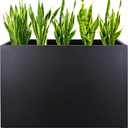 TISUWING Metal Rectangular Planter Box, Galvanized Steel Tall Planters for Outdoor Plants, 35.5"x 10"x 28" Black Outdoor Planters for Porch/Patio/Garden
