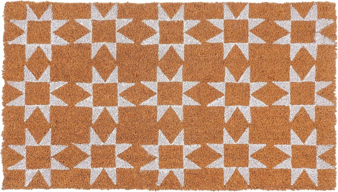 KAF Home Coir Doormat with Heavy-Duty, Weather Resistant, Non-Slip PVC Backing | 17 by 30 Inches, 0.6 Inch Pile Height | Perfect for Indoor and Outdoor Use (White)