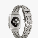 Secbolt Hollowed-Out Leather Band Compatible with Apple Watch 38mm 40mm 41mm 42mm 44mm 45mm iWatch Series 9/8/7/6/SE/5/4/3/2/1, Elegant Top-Grain Leather Wristband Strap Accessories for Women