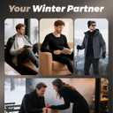 WEERTI Thermal Underwear for Men Long Johns with Fleece Lined Base Layer Men Cold Weather Top Bottom (Black, XS)
