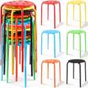 12 Pack Stackable Stools Classroom 17.75" Metal Portable Nesting for Kids, 12.2 inches x 12.2 inches x 17.72 inches