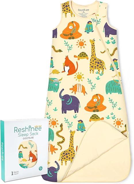 Babee Reshinee Rayon Made from Bamboo Sleep Sack for Babies and Toddlers 6-18 M 1.0 Tog Wearable Blanket 2Way Zipper Baby Shower Gifts