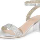 DREAM PAIRS Women's Open Toe Ankle Strap Low Block Chunky Heels Sandals Party Dress Pumps Shoes (11)