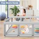 Large Baby Playpen for Babies and Toddlers, Playpen 7450, Large Baby Play Yards Indoor & Outdoor, Sturdy Safety Baby Play Pen with Soft Breathable Mesh, Toddlers Activity Center with Anti-Slip Base