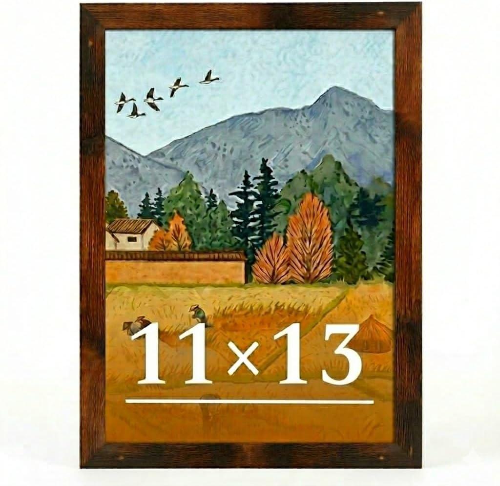 2 x 11x13 Picture Frame for Wall Display, 11x13 Brown Picture Frame with Shatter Resistant Plexiglass, Stable and Sturdy 11 x 13 Poster Frame for Wall Display, Handpicked Gift Collection, 1 Pack