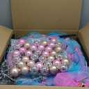 MARTINE MALL 6FT Pop Up Christmas Tree with 180 Warm Lights Silver Collapsible Foldable Flocked Christmas Tree Pull Up Fully Decorated Xmas Trees with 66PCS Christmas Ornaments for Home Indoor Outdoor