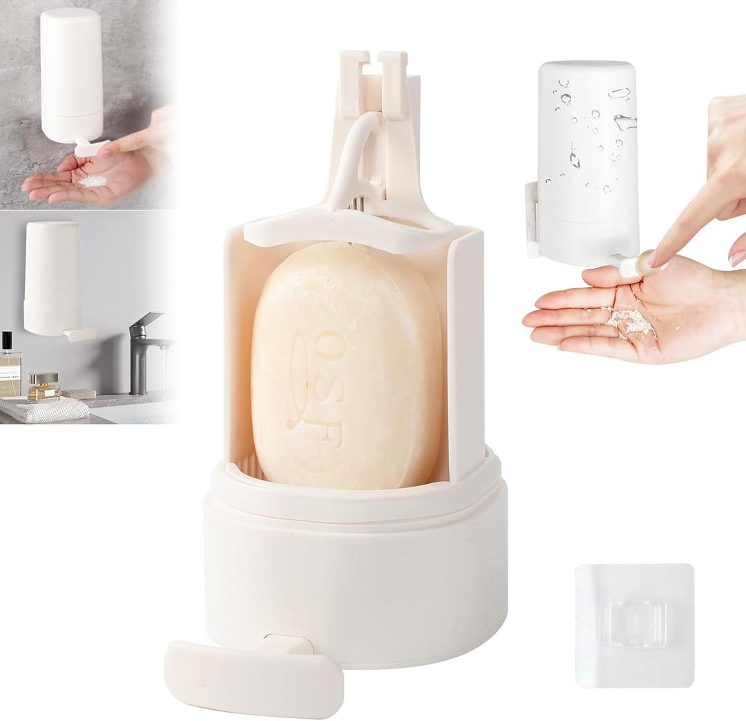 Soap Grinder for Bar Soap, Waterproof Soap Container Grinder, BarSoap Dispenser,Wall-Mounted Soap Grinding Box, Easy to Install & No Drilling for Bathroom, Kitchen, Hotel