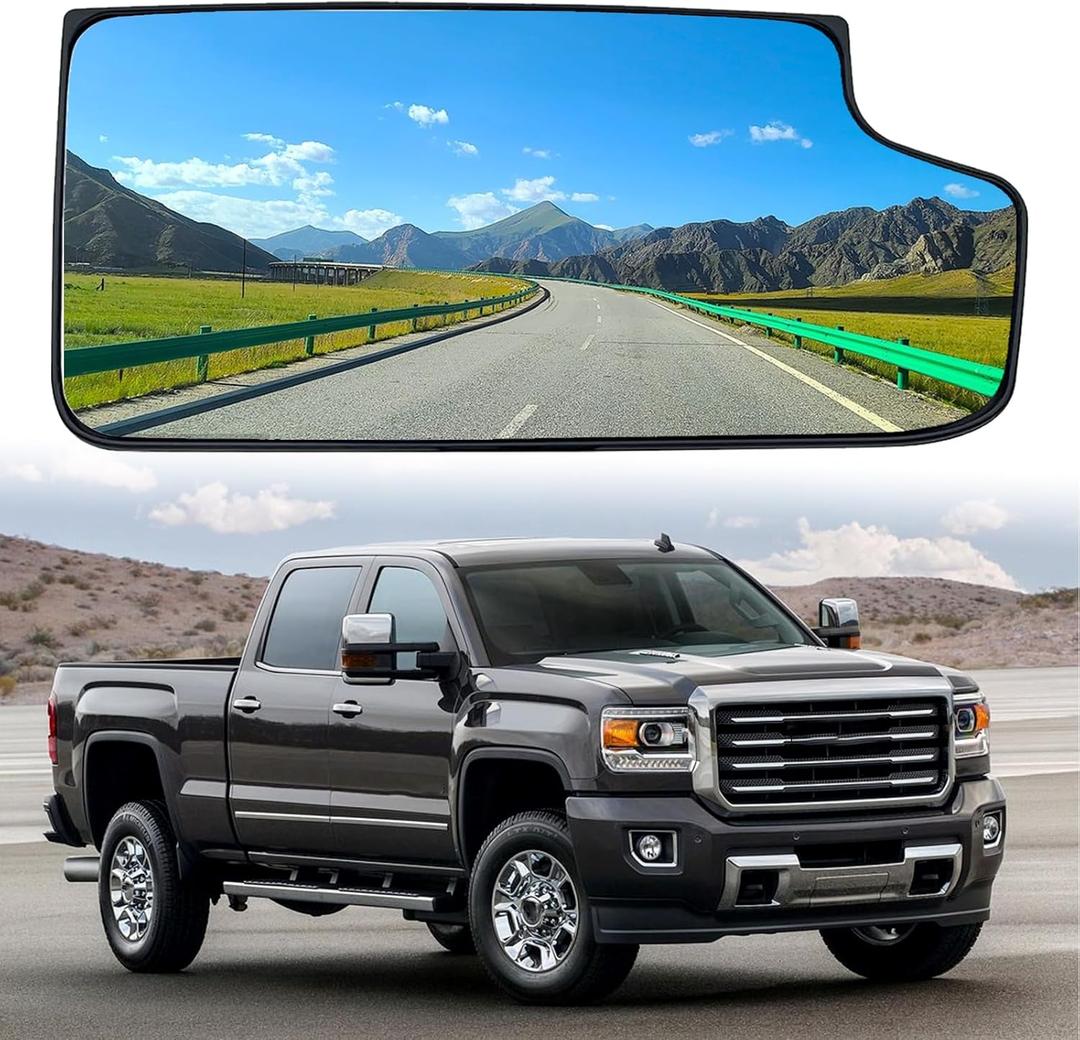 Passenger Right Side Heated Lower Mirror Glass, Lower Convex Side Mirror Glass Compatible with Chevy Silverado 1500 2014-2017, Silverado 2500 3500 2015-2017.