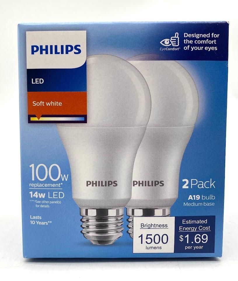 DI Phillips Led 100W A19 DL 2Pk
