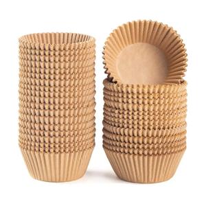 Caperci Standard Natural Cupcake Liners 500 Count, No Smell, Grease-Proof Paper Muffin Liners, Food-grade Baking Cups for Cupcakes, Muffins, Nuts
