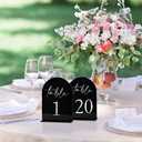 Arch Wedding Table Numbers 1-20 with Stands - Double-Sided Printed 5 x 7 Arch Acrylic Signs with Holder, Black Acrylic Table Numbers for Wedding Receptions, Parties, Anniversaries, Events