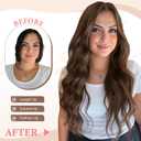 Fliace Clip in Hair Extensions for Women Chestnut Brown Long Wavy Hair Extensions Clip Ins 6PCS 20 Inch Synthetic Soft and Natural Thick Hair Pieces for Women