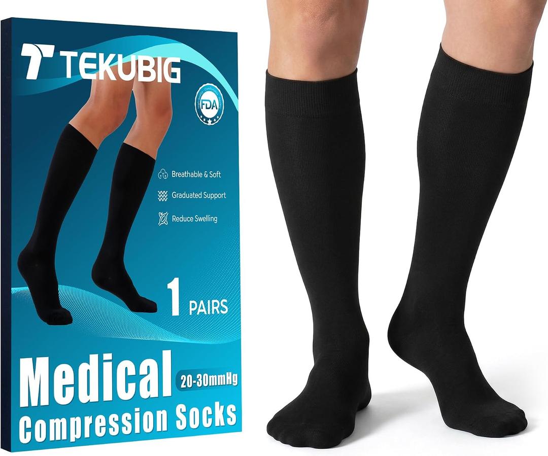 Medical Women Men Compression Socks Knee High 20-30 mmhg Graduated Stocking Support Hose Cute for Running Travel