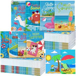 Estune 40 Pcs Summer Beach Coloring Book for Kids Pool Beach Summer Party Favors Mini Small Coloring Book Bulk Birthday Party Gift Classroom DIY Craft Home