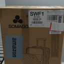 Somago Carry on Luggage Front Open 22x14x9 Airline Approved Lightweight Suitcase with Cup Holder and USB Port Aluminum Frame Polycarbonate Spinner Hard Suitcase with TSA Lock (Silver)