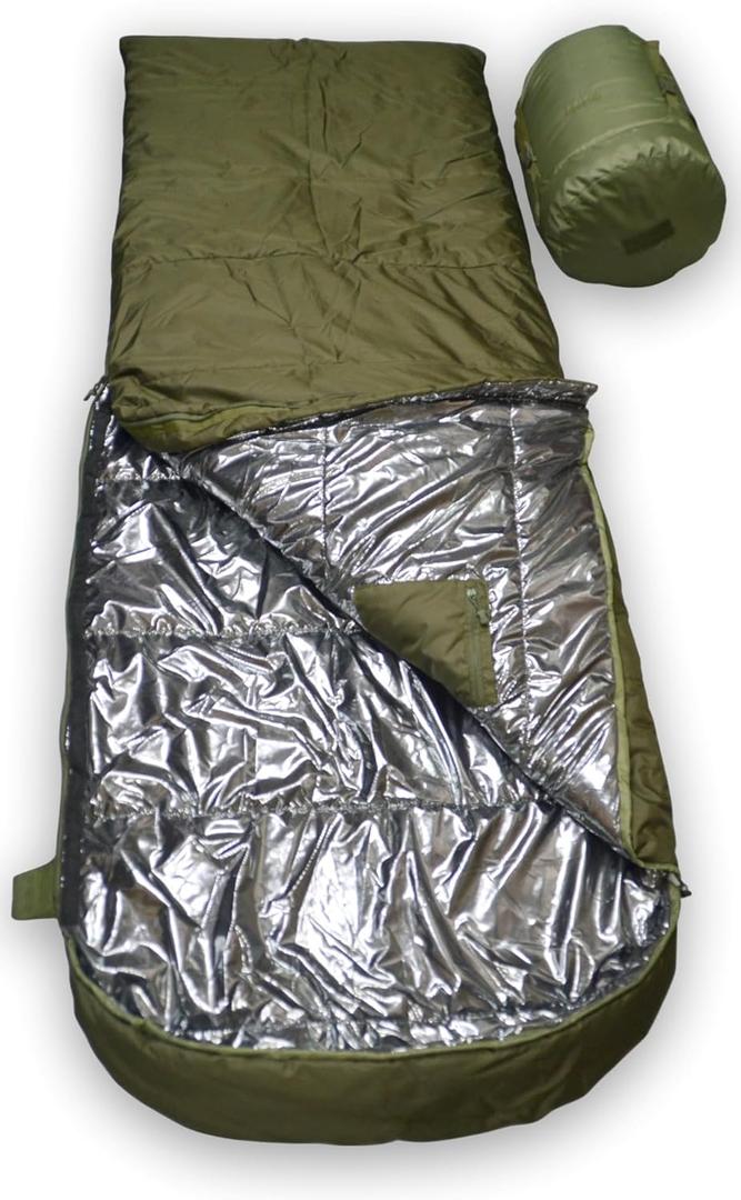 Derby XXL -20F Extreme Cold Weather Sleeping Bag (0F Comfort)  Big & Tall Adults 94"x35" Waterproof Military Grade. OD Green Winter Tactical Sleeping Bag for Hunting, Survival  Made in Ukraine