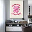 Pink Dog Wall Art - Motivational Positive Affirmations Quote Poster, Cute Animal Print for Kids Bedroom & Nursery Decor, Inspirational 'Everything is Figureoutable' Artwork (30X45cm Framed, colorful)