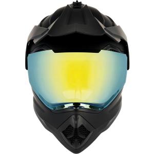Orthrus Youth Dirt Bike Helmet DOT Kids Dual Sport Full Face Helmets | with Sun Visor for Motorcycle ATV UTV Off-Road Street Riding BMX Four Wheeler Snowmobile Go Kart, Matte Black, X-Large