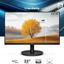 Philips 221V8LB 22 inch Class Thin Full HD (1920 x 1080) Monitor, 100Hz Refresh Rate, VESA, HDMI x1, VGA x1, LowBlue Mode, Adaptive Sync