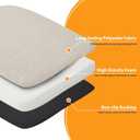 2 x Ruqmuis Chair Cushions for Dining Chairs, 2" Thick Seat Cushions for Kitchen Chairs, D-Shaped Chair Pads with Washable Cover, Ties and Non Slip Backing, 17'' x 16'', Set of 6, Beige