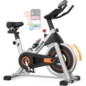 YOSUDA Exercise Bike, Brake Pad Stationary Bike for Home with Exclusive App, Magnetic Indoor Cycling Bike with 300 lb Weight Capacity, Low Noise, Tablet Holder and Fitness Courses for Weight Loss