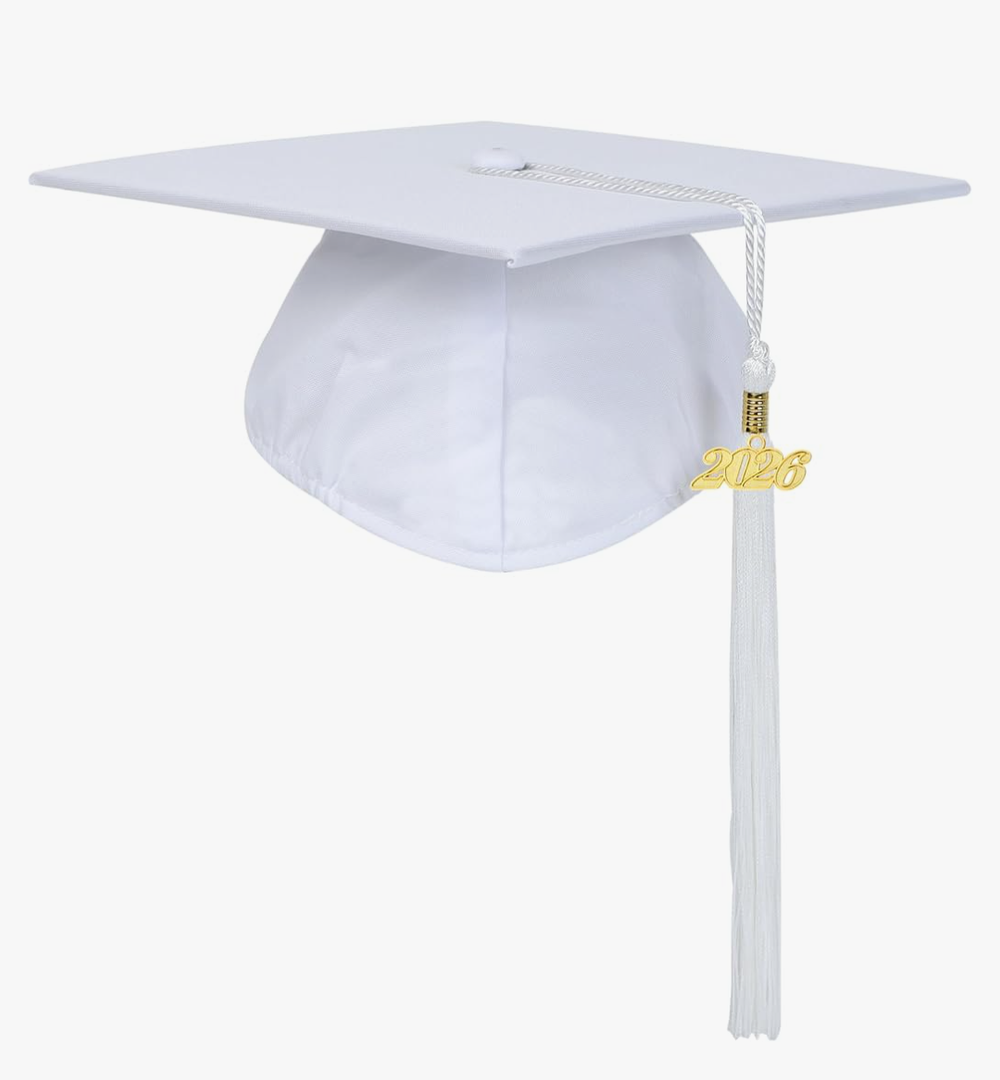 Unisex Adult Matte Graduation Cap with Tassel Year Charm Pack of 2